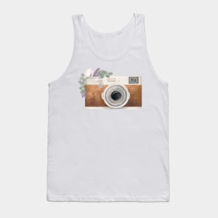 Camera and Florals Watercolor Tank Top